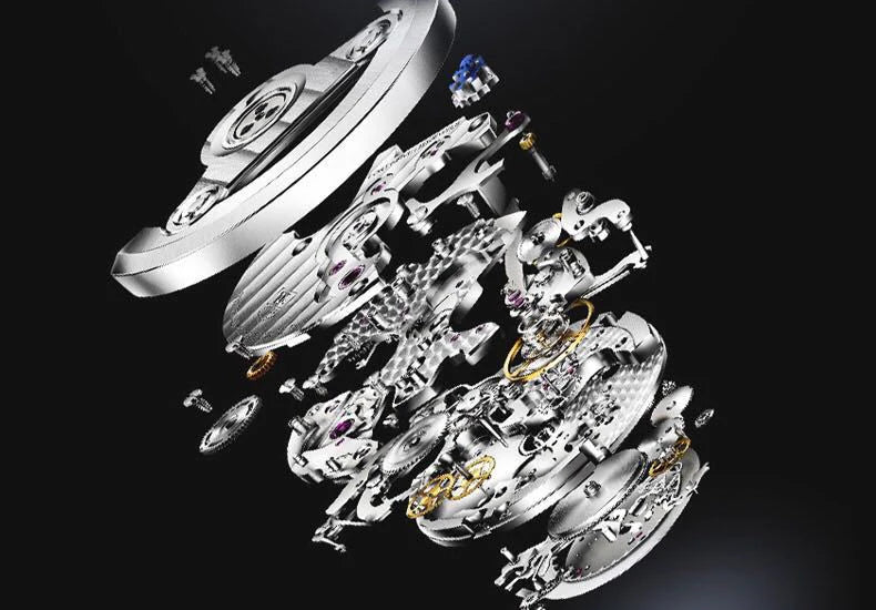 Automatic Tourbillon Style Watch – Chronograph & Full Calendar with Hidden Clasp Bracelet