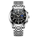Rose Gold Chronograph Watch – Full Calendar with Arabic Dial & Bracelet
