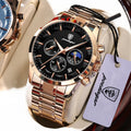 Chronograph Date Watch – Luminous Numberless Dial with Bracelet Clasp