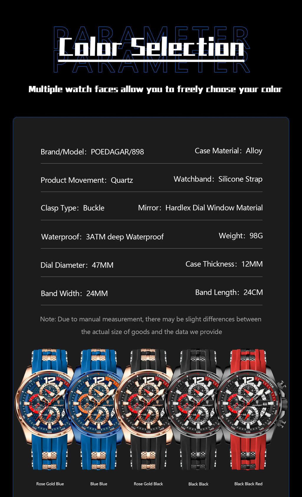 Chronograph Sport Watch – Large Arabic Dial with Silicone Strap & Full Calendar