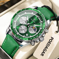 Leather Chronograph Watch – Luminous Dial with Date