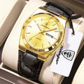 Full Calendar Leather Watch – Luminous Dial with Date, Week & Classic Buckle