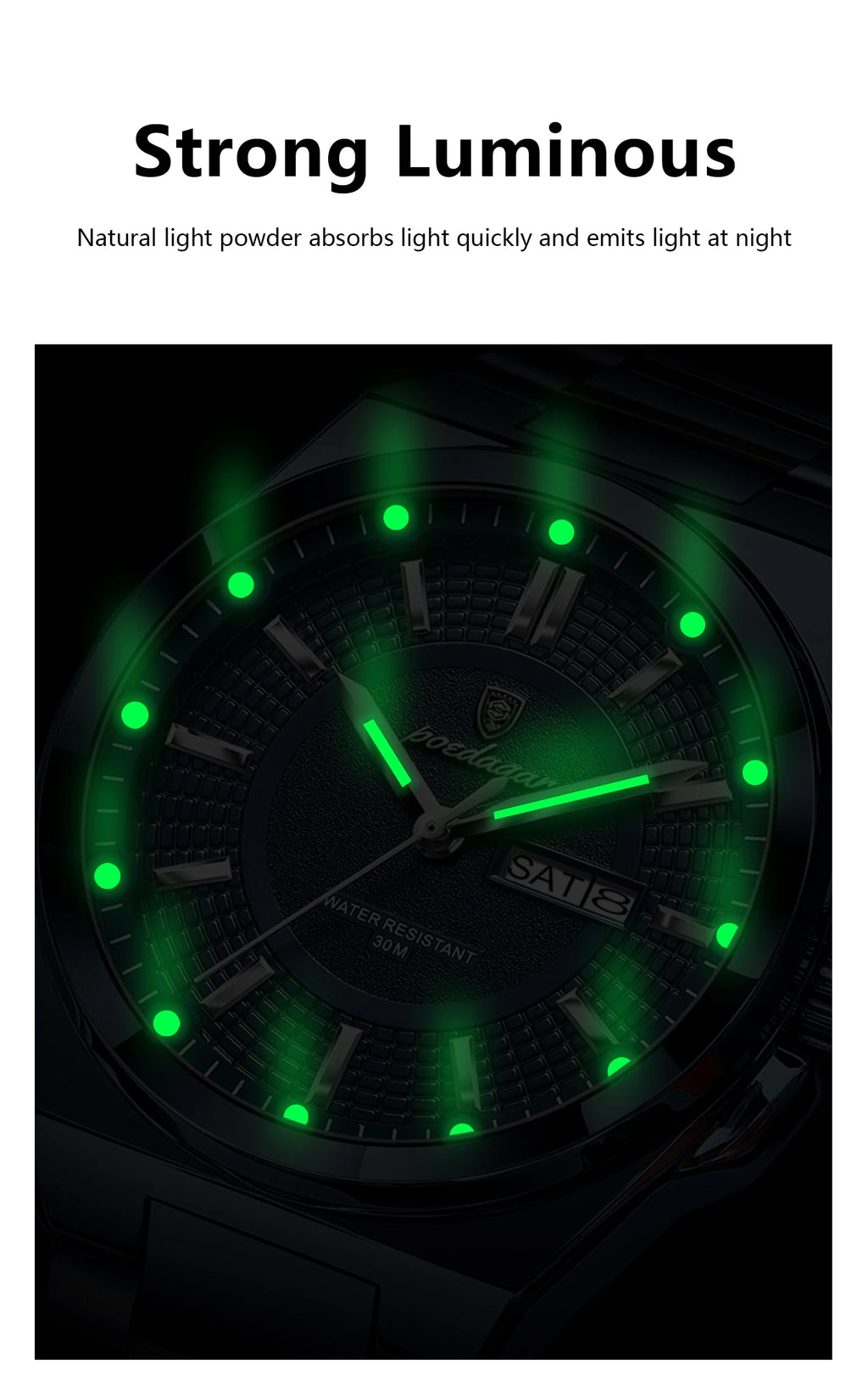 Premium Stainless Steel Chronograph – Day & Date, Luminous, Quartz
