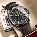 Large Arabic Dial Watch – Full Calendar with Leather Strap
