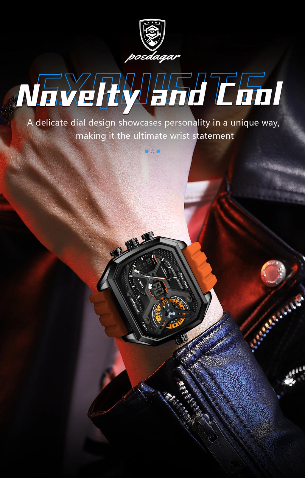 LED Chronograph Sport Watch – Dual Time & Alarm with Silicone Strap