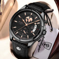 Chronograph Date Watch – Leather Strap with Numberless Dial