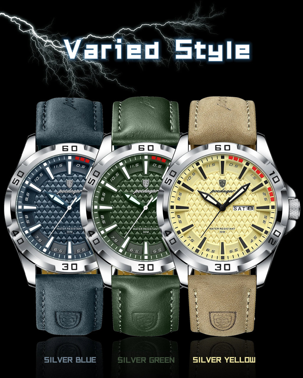 Large Arabic Dial Watch – Full Calendar with Leather Strap