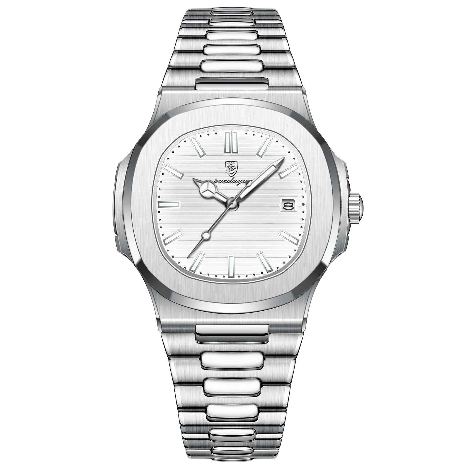 Men's Square Quartz Watch – Waterproof, Luminous, Date