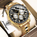 Chronograph Date Watch – Luminous Dial with Hidden Clasp Bracelet