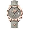 Chronograph Leather Watch – Full Calendar & Luminous Dial