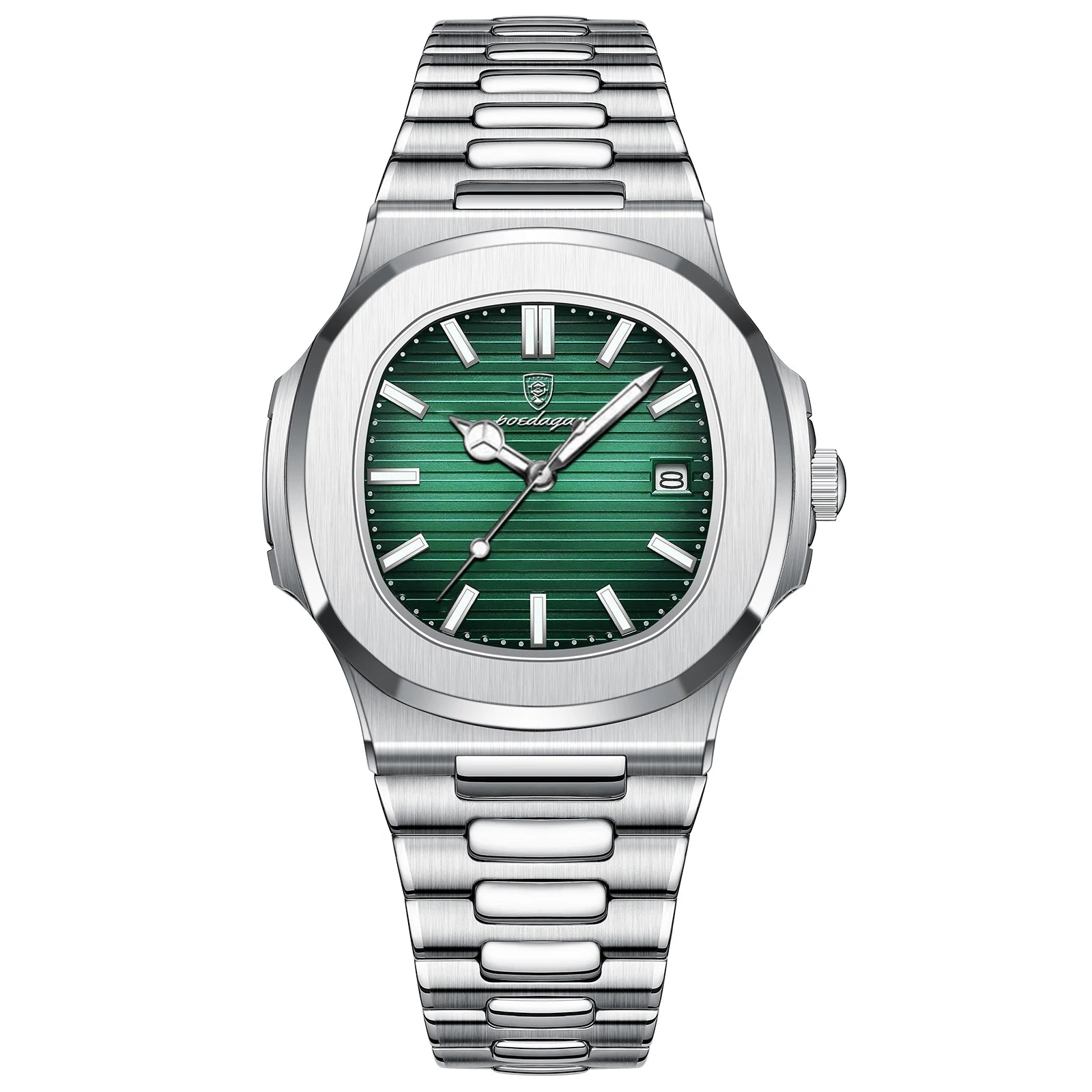 Men's Square Quartz Watch – Waterproof, Luminous, Date