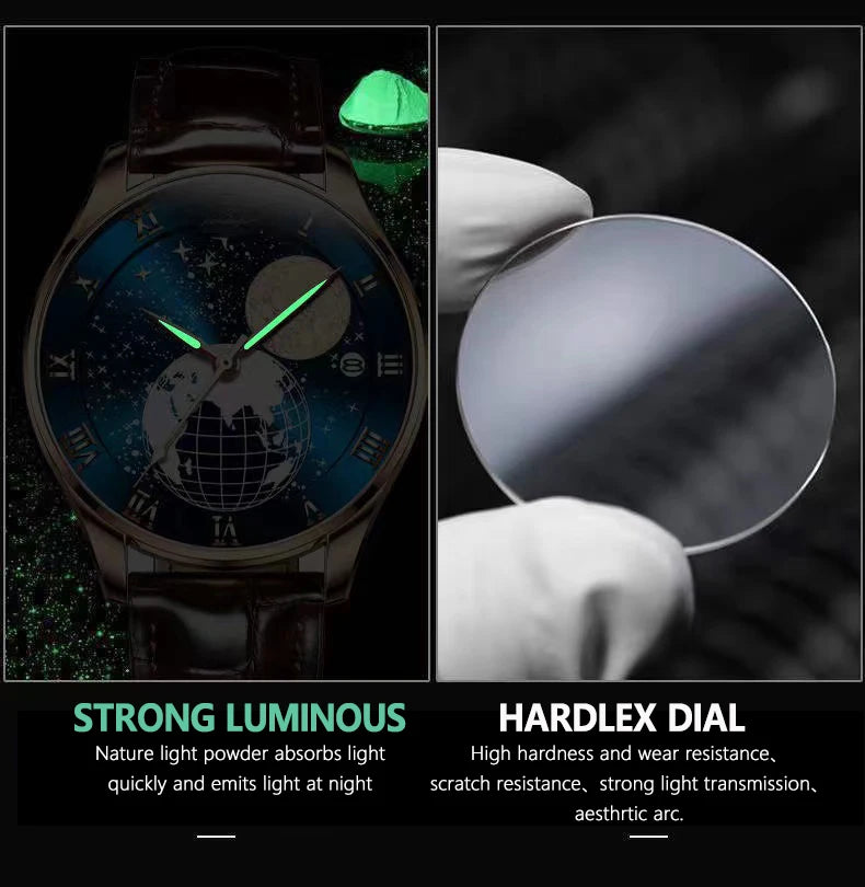 Roman Numeral Full Calendar Watch – Stainless Steel Bracelet with Stopwatch