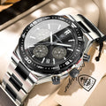 Business Chronograph Watch – Stainless Steel, Luminous Dial, Date Display